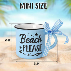 Summer Mini Coffee Mugs Beach Theme Tiered Tray Decor | momhomedecor