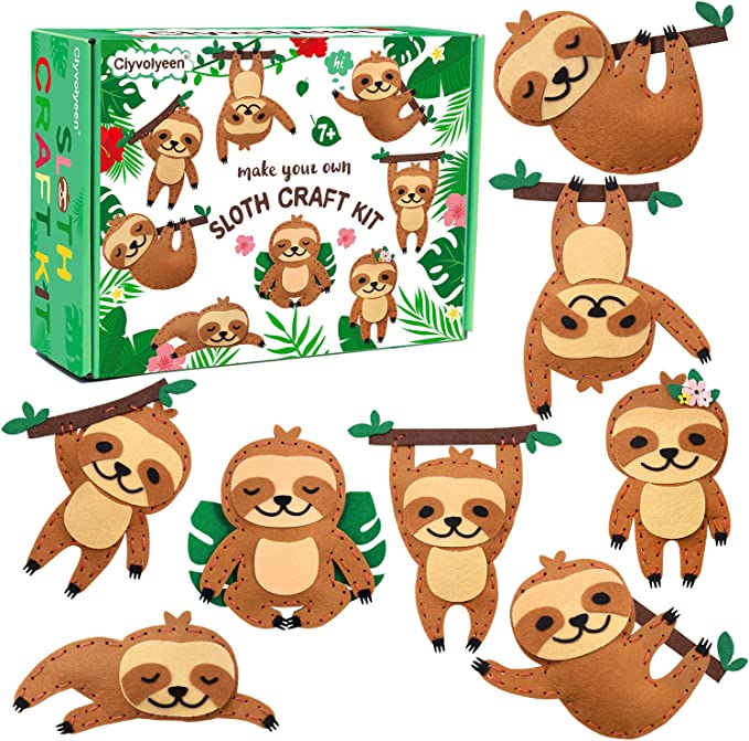 Sloth Sewing Craft Kit Jungle Animal DIY Craft Sewing Kit | momhomedecor
