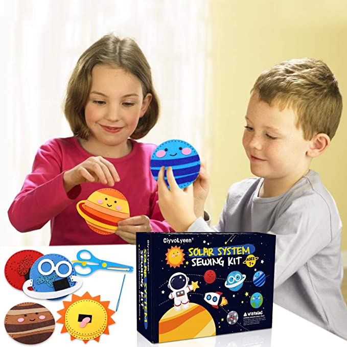 Space Sewing Kit for Kids Solar System DIY Activity | momhomedecor